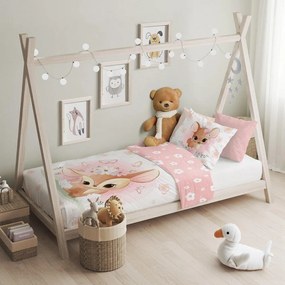 Detské bavlnené obliečky do postieľky 135x100 cm CUDDLES - Srnečka
