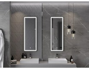 Mexen Coro, LED kúpeľňové zrkadlo s podsvietením a čiernym rámom 45x120 cm, 6000K, ochrana proti zahmlievaniu, 9817-045-120-611-70