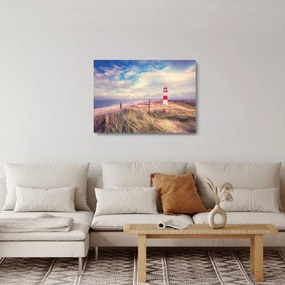 Sklenený obraz - Červený maják (70x50 cm)
