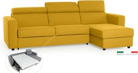 Rohová sedacia súprava na každodenné spanie TAVOLA rozkladacia, žltá (penelope 08), 140