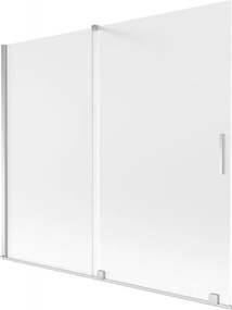 Mexen Velar, 2-krídlová posuvná vaňová zástena 180 x 150 cm, 8mm sklo námraza, chrómová, 896-180-000-31-01