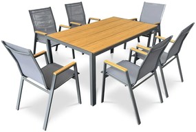 Autronic Záhradný stôl, kov, polywood, hnedá,AZT-S1215 OAK