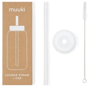 Silikónová slamka s čistiacou kefkou/s viečkom Clear – Muuki