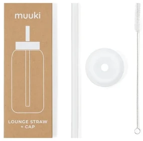 Silikónová slamka s čistiacou kefkou/s viečkom Clear – Muuki