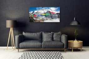 Obraz na skle Hory krajina 120x60 cm