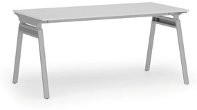Kancelársky stôl PRIMO SIGMA, 1600 x 800 mm, sivá podnož, biela