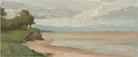 Obraz - Jean-Baptiste-Camille Corot, Beach Near Etretat, reprodukcia (120x50 cm)
