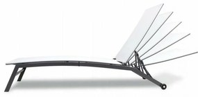 Záhradné ležadlo s kolieskami sivá, 195 x 90 x 63 cm