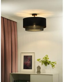 Duolla - Prisadený luster BOHO RATTAN 1xE27/15W/230V pr. 45 cm čierna