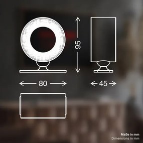 Briloner 3896015 - zatemnjujoča polnilna stenska LED-svetilka LED/1,6W/5V 1500 mAh črna