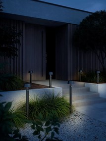 Nordlux Čierny záhradný solárny LED stĺpik Nama s pohybovým čidlom zapichovací 1W 90cm 2118278003