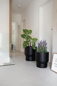 Kvetináč LIVELLO, sklolaminát, výška 41 cm, čierny