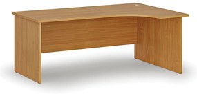 Rohový kancelársky písací stôl PRIMO WOOD, 180x120 cm, pravý, buk