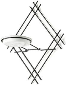 NÁSTENNÝ DRŽIAK NA KVETINÁČ EVELIN 41X31X26 CM ČIERNA