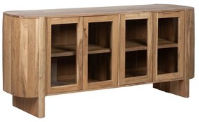 Vitrína z masívu akácie v prírodnej farbe 180x80x40 cm Creel – Ixia