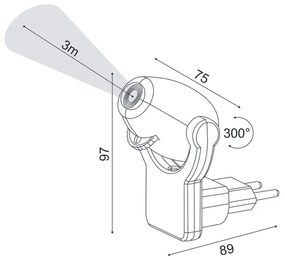 ACA Lighting Detské LED svietidlo do zásuvky Magický obraz, modrá farba