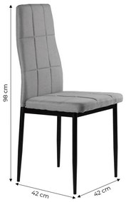 Súprava 4 čalúnených stoličiek s vankúšikom do jedálne a obývačky, 4 kusy, sivá