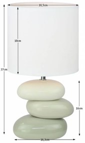 Kondela Keramická stolná lampa, QENNY TYP 4, biela/sivá