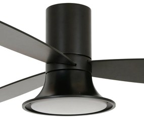Stropný ventilátor Flusso s LED svietidlom, čierna