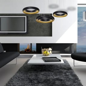 LED Luster na lanku RONDO 3xLED/12W/230V čierna