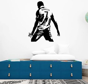 Veselá Stena Samolepka na stenu na stenu Futbalista Ronaldo Farba: černá