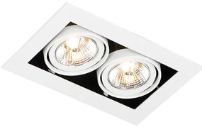 Sada 6 moderných zapustených bodových svetiel biela 2-svetelné nastaviteľné - Oneon 70