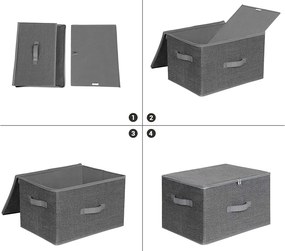 Úložný box Easy, sada 3ks, 30x25x40 cm, šedá