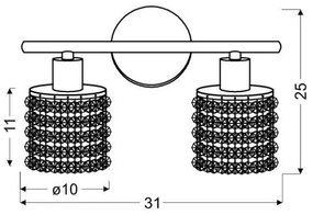 Nástenné svietidlo ROYAL 2xG9/40W/230V