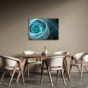 Obraz - Abstraktné ruže modrá s čiernym pozadím (70x50 cm)