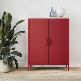 Skrinka do obývačky s policami VITO, 800 x 1015 x 400 mm, Modern: červená farba