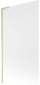 Mexen Next L, 1-krídlová vaňová zástena 100 x 150 cm, 6mm sklo námraza, zlatý matný profil, 895-100-000-03-30-55