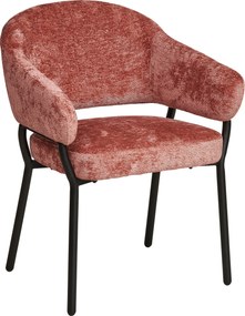 XXXLutz STOLIČKA S PODRÚČKAMI, železo, mikrovlákno, pink MID.YOU - Stoličky - 002110001902