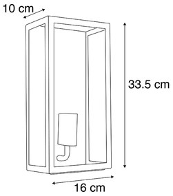 Sada 2 vonkajších nástenných svietidiel čiernych IP44 so sklom - Rotterdam