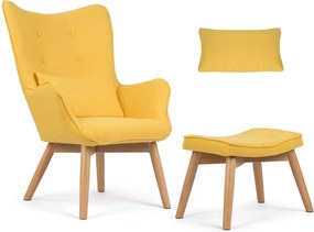 SOFOTEL Kreslo s opierkou na ruky a podnožkou Norse 2043 - žlté