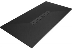 Mexen Toro, SMC obdĺžniková sprchová vanička 180 x 80 cm, čierna, čierna krytka, 43708018-B