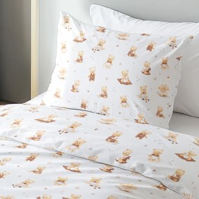 Biante Detské bavlnené posteľné obliečky Sandra SA-732 Medvedie bábätká na bielom Predĺžené 140x220 a 70x90 cm