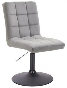 LuxuryForm DESIGN Stolička TOLEDO VELUR na čiernom tanieri - svetlosivá