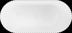 Mexen Paola, voľne stojaca vaňa, drážkovaná, 170 x 80 cm, biela matná, 52721708001-SS