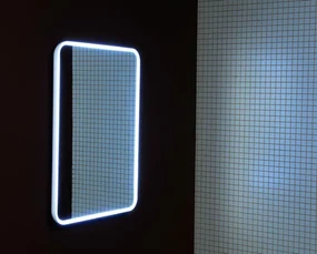Sapho Sapho, FLOAT LED podsvietené zaoblené zrkadlo v ráme 600x800mm, biela, 22572