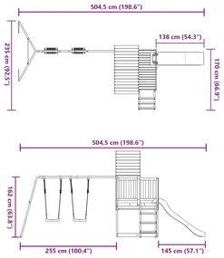 Vonkajšia súprava na hranie impregnovaná borovica