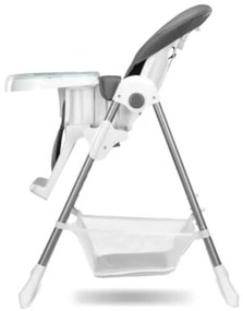 Lionelo - Detská jedálenská stolička LINN PLUS biela/šedá