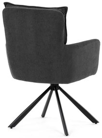 BONTEC Jedálenská stolička, sivá, menčestrová látka, HC-X1128 GREY2 Farba: Šedá