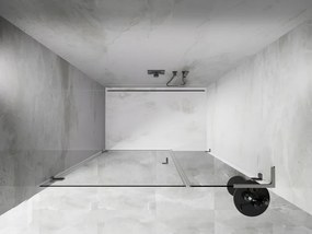 Mexen Lunar-B, L Otočné ľavé sprchové dvere 125 cm, 8mm číre sklo, oceľový profil, 832SL-125-050-97-00-L