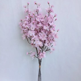 Zväzok vetvičiek ČEREŠŇA ružová 78 cm, 3 ks