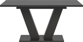 Rozkladací jedálenský stôl Moteon 150x90 cm, sivý/sivý, podnož V