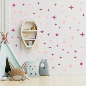 60x60cm Hviezdičky - textilná nálepka na stenu Farba: Cukríkovo ružová