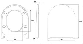 Cersanit Larga Oval CleanOn - závesná wc misa so SLIM sedátkom z duroplastu, biela, S701-472