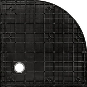 Besco Štvrťkruhová sprchová vanička z SMC kompozitu VEXO MARBLE BLACK HR 90x90 BESCO-Rozmery: 90x90