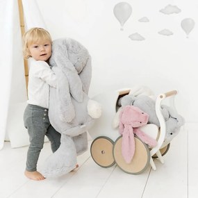 Drevený kočík pre bábiky a nácvik chôdze biela