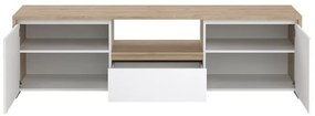 Biely/v prírodnej farbe TV stolík v dekore duba 179x52x48 cm Next – Tvilum